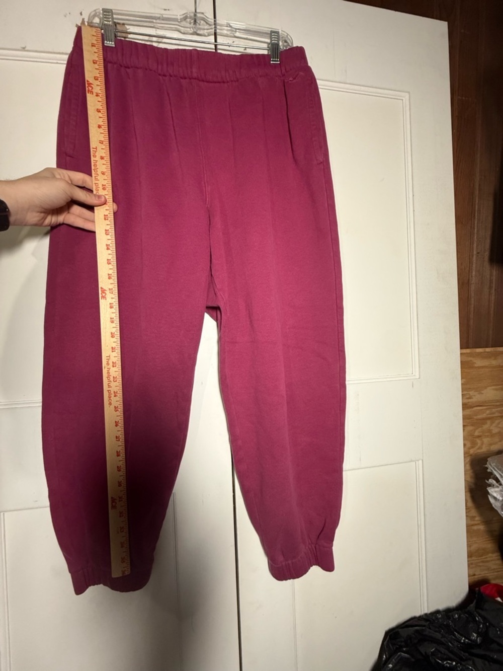 Hollister Cuffed Joggers Magenta Size Large Fleece Cozy Cotton Lounge - Picture 5 of 7
